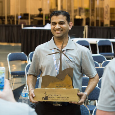 Custom steel, stone and wood award
