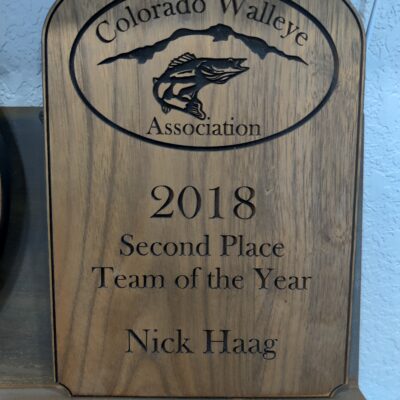 Custom laser burned walnut plaque