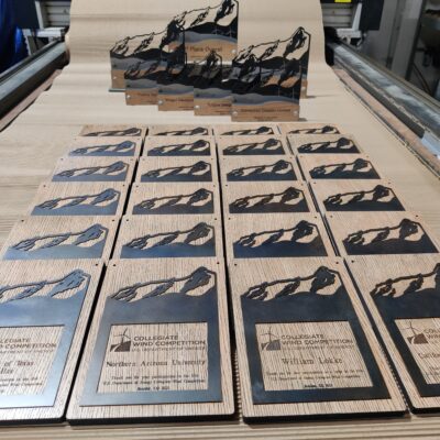 Oak and patina steel custom plaque