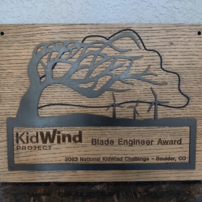 Custom award plaque - Oak, and patina steel